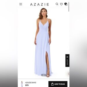Azazie size 2 unaltered lavender bridesmaid dress